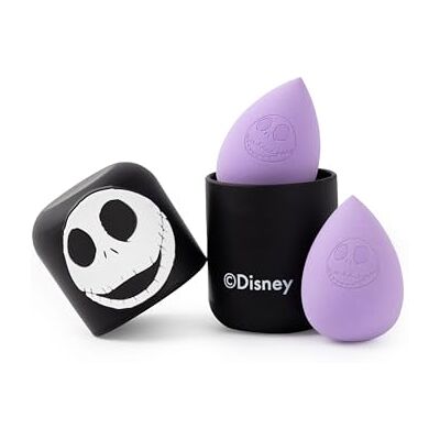 Disney L'Étrange Noël de monsieur Jack Ensemble d'éponges de maquillage pour femme Ensemble d'éponges de beauté violettes et noires pour femmes, ensemble de 2 avec étuis - Publicité Disney L'Étrange Noël de monsieur Jack Ensemble d'éponges de maquillage pour femme Ensemble d'éponges de beauté violettes et noires pour femmes, ensemble de 2 avec étuis - Publicité