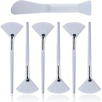 JRSHIRLEYLTD Lot de 6 pinceaux éventails pour le visage Avec manche en plastique transparent Applicateur pour crème de visage - Publicité JRSHIRLEYLTD Lot de 6 pinceaux éventails pour le visage Avec manche en plastique transparent Applicateur pour crème de visage - Publicité
