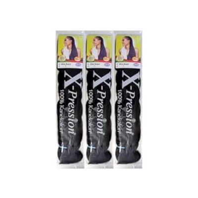 x-pression Ultra Braid Lot de 3 extensions de cheveux artificiels #1 Noir Env. 210 cm (OFFRE 3 PIÈCES) - Publicité x-pression Ultra Braid Lot de 3 extensions de cheveux artificiels #1 Noir Env. 210 cm (OFFRE 3 PIÈCES) - Publicité