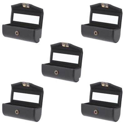 BHFZIAP Étui de rangement en cuir pour rouge à lèvres avec miroir Noir 9 cm, Lot de 5 (noir, 9 cm), 9 cm, comme description - Publicité BHFZIAP Étui de rangement en cuir pour rouge à lèvres avec miroir Noir 9 cm, Lot de 5 (noir, 9 cm), 9 cm, comme description - Publicité