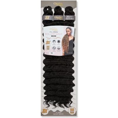 CHERISH Extensions de cheveux synthétiques, ignifuges, texture douce, fixation à l'eau chaude, pré-étirées – Roller Wave 28 (couleur 1B noir) - Publicité CHERISH Extensions de cheveux synthétiques, ignifuges, texture douce, fixation à l'eau chaude, pré-étirées – Roller Wave 28 (couleur 1B noir) - Publicité
