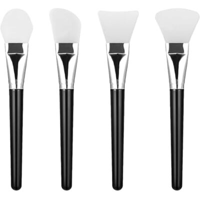 HJDJBD 4 Pièces Noir Pinceau Masque Visage en Silicone,Brosse Applicateur Souple pour Masque Facial, Crème et Soins de la Peau,Outil DIY pour Application Précise sur Visage et Yeux - Publicité HJDJBD 4 Pièces Noir Pinceau Masque Visage en Silicone,Brosse Applicateur Souple pour Masque Facial, Crème et Soins de la Peau,Outil DIY pour Application Précise sur Visage et Yeux - Publicité