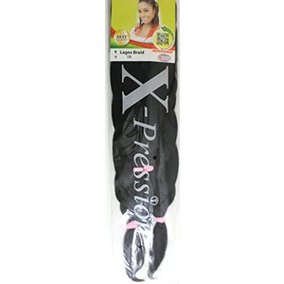 x-pression XPRESSION Lagos Braid Extensions de cheveux pré-tirés (91 cm et 111 cm) Couleur 1B noir (Natural Black) - Publicité x-pression XPRESSION Lagos Braid Extensions de cheveux pré-tirés (91 cm et 111 cm) Couleur 1B noir (Natural Black) - Publicité