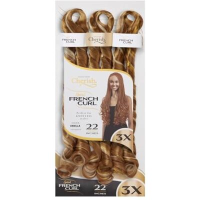 CHERISH Lot de 3 extensions de cheveux synthétiques bouclés bouclés 3 x Spirales françaises Curl 22 (couleur vanille) - Publicité CHERISH Lot de 3 extensions de cheveux synthétiques bouclés bouclés 3 x Spirales françaises Curl 22 (couleur vanille) - Publicité
