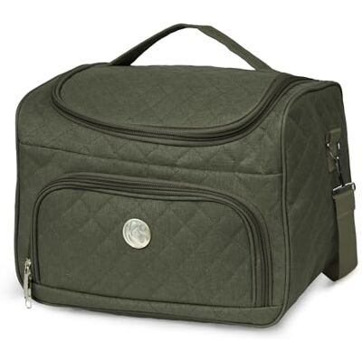 KINSTON Vanity avec Séparateurs Amovibles Trousse de Toilette Cosmétiques avec Compartiments et Poignée, Organisateur de Voyage à Suspendre, Sac de Rangement Grande capacité (Set Kaki, L) - Publicité KINSTON Vanity avec Séparateurs Amovibles Trousse de Toilette Cosmétiques avec Compartiments et Poignée, Organisateur de Voyage à Suspendre, Sac de Rangement Grande capacité (Set Kaki, L) - Publicité