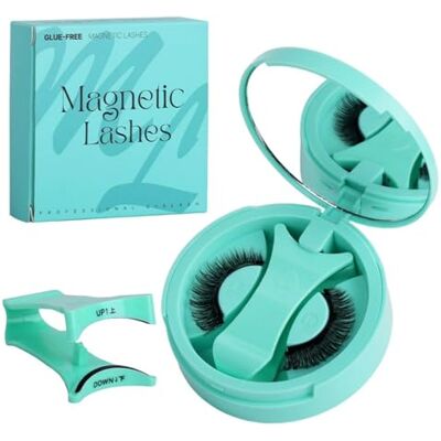 Soelegant Kit de faux cils magnétiques volumineux avec applicateur, réutilisable, imperméable, sans colle, aspect 3D naturel, duveteux, mélange de cils épais, imperméables, double aimant pour femme (1 paire) - Publicité Soelegant Kit de faux cils magnétiques volumineux avec applicateur, réutilisable, imperméable, sans colle, aspect 3D naturel, duveteux, mélange de cils épais, imperméables, double aimant pour femme (1 paire) - Publicité