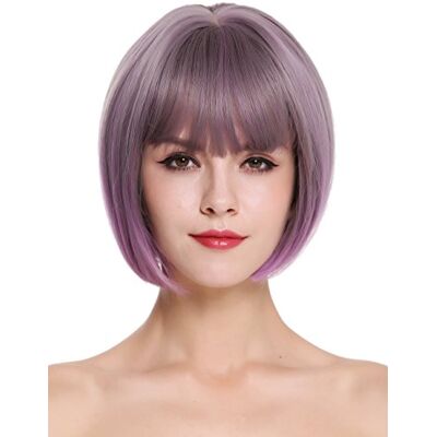 WIG ME UP H1808-10AT366 Perruque dame carré court lisse frange mélange violet - Publicité WIG ME UP H1808-10AT366 Perruque dame carré court lisse frange mélange violet - Publicité