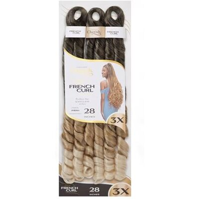 CHERISH Lot de 3 extensions de cheveux synthétiques bouclés 3 x Spirale française Curl 28 (couleur 3T1B27613) - Publicité CHERISH Lot de 3 extensions de cheveux synthétiques bouclés 3 x Spirale française Curl 28 (couleur 3T1B27613) - Publicité