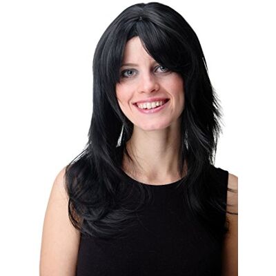 WIG ME UP GFW242-1B Perruque dame longue légèrement ondulée longue frange avec raie noire - Publicité WIG ME UP GFW242-1B Perruque dame longue légèrement ondulée longue frange avec raie noire - Publicité