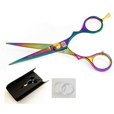 Sanguine Ciseaux de Coiffure Sharp Avec Étui De Présentation, Ciseaux De Coiffure De Style Japonais, Lames Ultra Tranchantes Et Lisses Fini Les Pointes Fourchues + Étui - Publicité Sanguine Ciseaux de Coiffure Sharp Avec Étui De Présentation, Ciseaux De Coiffure De Style Japonais, Lames Ultra Tranchantes Et Lisses Fini Les Pointes Fourchues + Étui - Publicité