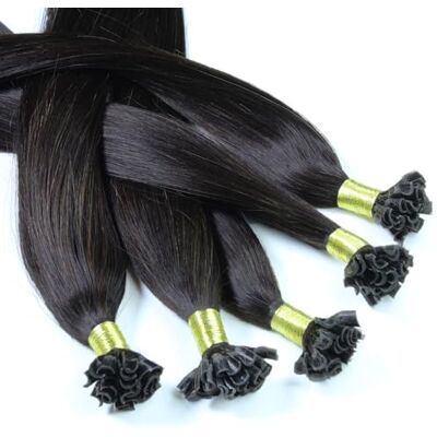 hair2heart 25 x 0.5g extensions cheveux keratine à chaud 60cm, couleur #1b Noir naturel, lisse - Publicité hair2heart 25 x 0.5g extensions cheveux keratine à chaud 60cm, couleur #1b Noir naturel, lisse - Publicité