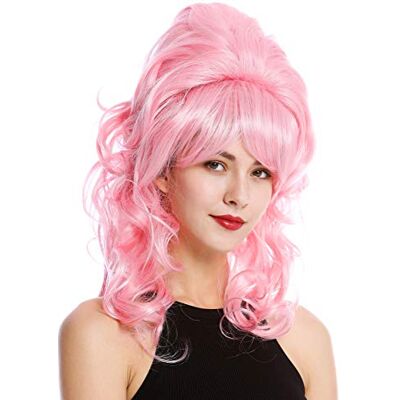 WIG ME UP GFW2418-TF2317-F1 Perruque dame baroque années 60 rétro énorme choucroute chignon bouclé longue frange mélange rose - Publicité WIG ME UP GFW2418-TF2317-F1 Perruque dame baroque années 60 rétro énorme choucroute chignon bouclé longue frange mélange rose - Publicité