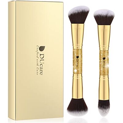 DUcare Pinceau Fond de Teint 2PCS Professionnel Kabuki pour Maquillage du Visage pour Fond de Teint Liquide, en Crème ou en Poudre - Publicité DUcare Pinceau Fond de Teint 2PCS Professionnel Kabuki pour Maquillage du Visage pour Fond de Teint Liquide, en Crème ou en Poudre - Publicité