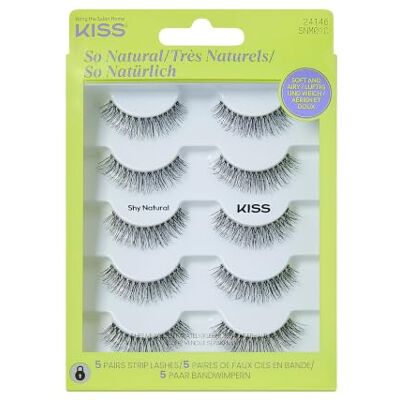 KISS So Natural Lot de 5 paires de cils "Shy Natural" 8 mm-10 mm Volume naturel - Publicité KISS So Natural Lot de 5 paires de cils "Shy Natural" 8 mm-10 mm Volume naturel - Publicité
