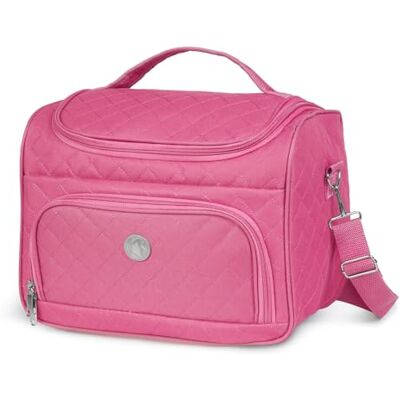 KINSTON Vanity avec Séparateurs Amovibles Trousse de Toilette Cosmétiques avec Compartiments et Poignée, Organisateur de Voyage à Suspendre, Sac de Rangement Grande capacité (Set Rose, L) - Publicité KINSTON Vanity avec Séparateurs Amovibles Trousse de Toilette Cosmétiques avec Compartiments et Poignée, Organisateur de Voyage à Suspendre, Sac de Rangement Grande capacité (Set Rose, L) - Publicité