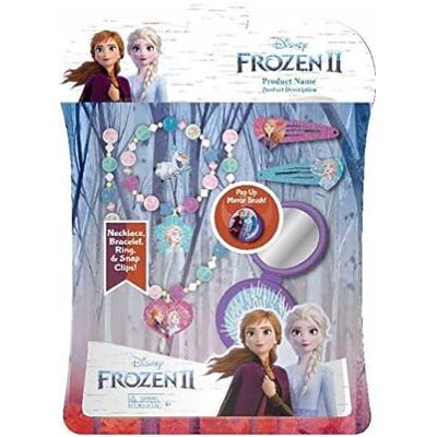 Disney Frozen Lot de 6 Accessoires pour Cheveux avec Brosse 2 Ensembles de cosmétiques et Bijoux (Kids 1) - Publicité Disney Frozen Lot de 6 Accessoires pour Cheveux avec Brosse 2 Ensembles de cosmétiques et Bijoux (Kids 1) - Publicité
