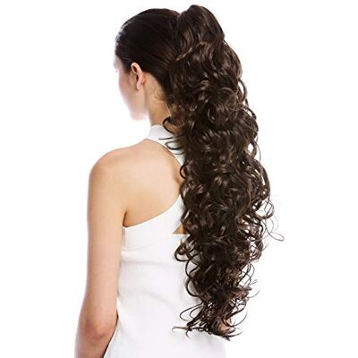 WIG ME UP N1095-V-8 Postiche couette queue de cheval très longue et volumineuse bouclée brun 65 cm - Publicité WIG ME UP N1095-V-8 Postiche couette queue de cheval très longue et volumineuse bouclée brun 65 cm - Publicité