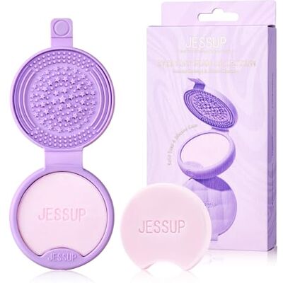 Jessup Tapis Nettoyant Pinceaux Maquillage en Silicone avec 2 Savons Solides, Outil de Nettoyage Portable pour Nettoyer les Éponges et Pinceaux de Maquillage, A013 - Publicité Jessup Tapis Nettoyant Pinceaux Maquillage en Silicone avec 2 Savons Solides, Outil de Nettoyage Portable pour Nettoyer les Éponges et Pinceaux de Maquillage, A013 - Publicité