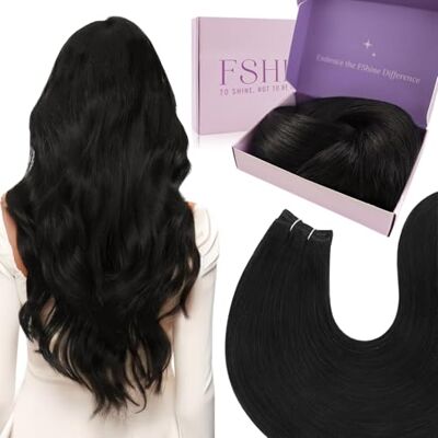 fshine Extensions Cheveux Tissage Humains 45cm 100g Noir de Jais Tissage Cheveux Naturels Lisse Tissage Bresilien Extension Remy Weaving Hair Human Extension Couleur 1 - Publicité fshine Extensions Cheveux Tissage Humains 45cm 100g Noir de Jais Tissage Cheveux Naturels Lisse Tissage Bresilien Extension Remy Weaving Hair Human Extension Couleur 1 - Publicité
