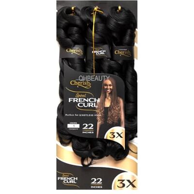 CHERISH Extensions de cheveux synthétiques bouclées et rebondissantes 3 tresses en spirale française 55,9 cm (COULEUR 1) - Publicité CHERISH Extensions de cheveux synthétiques bouclées et rebondissantes 3 tresses en spirale française 55,9 cm (COULEUR 1) - Publicité