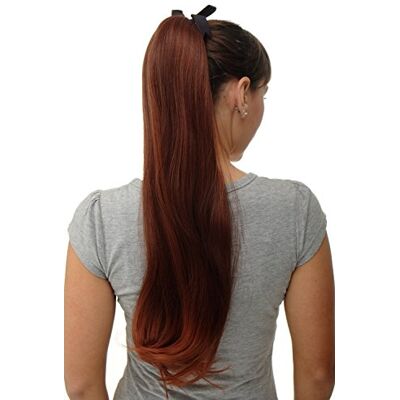 WIG ME UP Postiche natte queue de cheval lisse mélange rouge acajou-rouge cuivré, peigne et bandeau 65 cm D13001-33T350 - Publicité WIG ME UP Postiche natte queue de cheval lisse mélange rouge acajou-rouge cuivré, peigne et bandeau 65 cm D13001-33T350 - Publicité
