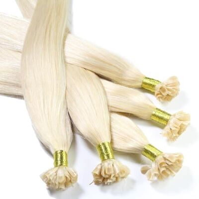 hair2heart 25 x 1g extensions cheveux keratine à chaud 60cm, couleur #60 Blonde platine, lisse - Publicité hair2heart 25 x 1g extensions cheveux keratine à chaud 60cm, couleur #60 Blonde platine, lisse - Publicité