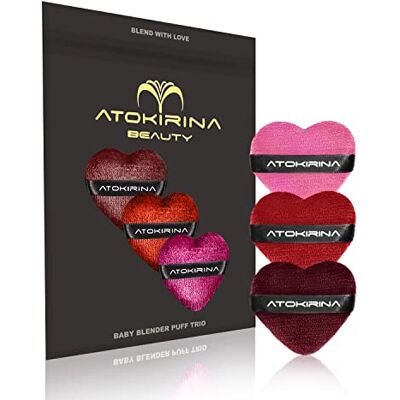 ATOKIRINA Baby TRIO Blender Puff Nouvelle éponge de maquillage pour applicateurs de maquillage Conçu pour un maquillage parfait Tissu super doux Bords lisses (BABY BLENDER TRIO) - Publicité ATOKIRINA Baby TRIO Blender Puff Nouvelle éponge de maquillage pour applicateurs de maquillage Conçu pour un maquillage parfait Tissu super doux Bords lisses (BABY BLENDER TRIO) - Publicité