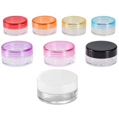 FRCOLOR 50 Pcs En Plastique Pot Pots Vide Conteneur Cosmétique avec Couvercle pour Crèmes Échantillon De Stockage De Maquillage, 5g, 10 Couleurs - Publicité FRCOLOR 50 Pcs En Plastique Pot Pots Vide Conteneur Cosmétique avec Couvercle pour Crèmes Échantillon De Stockage De Maquillage, 5g, 10 Couleurs - Publicité