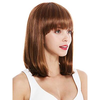 WIG ME UP VK-1-27MB Perruque dame courte hauteur d'épaules carré long frange lisse brun cuivré clair brun rouge - Publicité WIG ME UP VK-1-27MB Perruque dame courte hauteur d'épaules carré long frange lisse brun cuivré clair brun rouge - Publicité