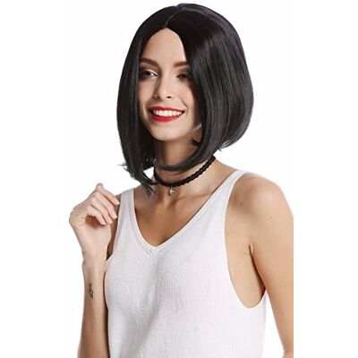 WIG ME UP YZF-4370-1 Perruque dame courte hauteur épaules carré raie centrale noir profond - Publicité WIG ME UP YZF-4370-1 Perruque dame courte hauteur épaules carré raie centrale noir profond - Publicité