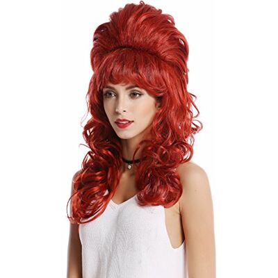 WIG ME UP GF-W2418-137 Perruque longue rouge frange dame baroque années 60 rétro énorme choucroute chignon boucles - Publicité WIG ME UP GF-W2418-137 Perruque longue rouge frange dame baroque années 60 rétro énorme choucroute chignon boucles - Publicité