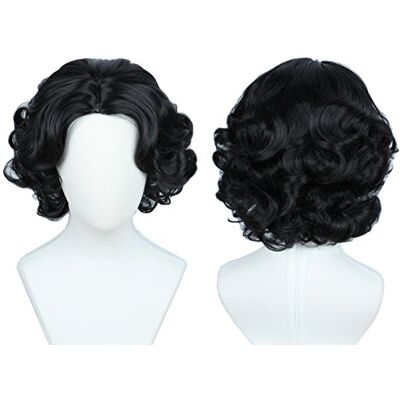 Linfairy Anime Cosplay Princesse Perruque Courte Cheveux Bouclés Noirs Halloween Costume Pleine Perruque - Publicité Linfairy Anime Cosplay Princesse Perruque Courte Cheveux Bouclés Noirs Halloween Costume Pleine Perruque - Publicité