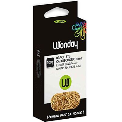 WONDAY Bracelets caoutchouc Elastique 150 x 6 mm Etui 100g - Publicité WONDAY Bracelets caoutchouc Elastique 150 x 6 mm Etui 100g - Publicité