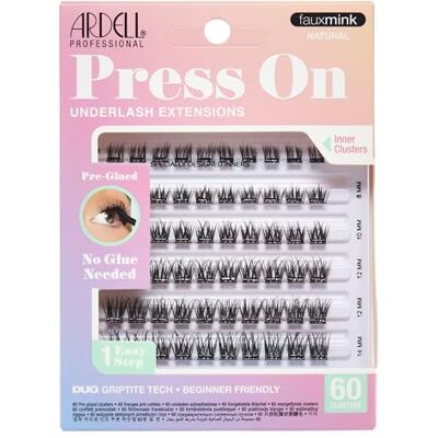 Ardell Lot de 60 extensions de cils pré-collées à presser en faux vison naturel pour débutants avec applicateur, longueurs assorties, 60 grappes de cils - Publicité Ardell Lot de 60 extensions de cils pré-collées à presser en faux vison naturel pour débutants avec applicateur, longueurs assorties, 60 grappes de cils - Publicité