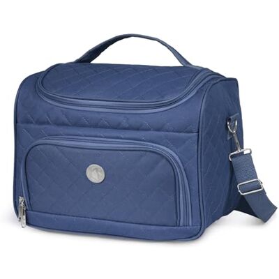 KINSTON Vanity avec Séparateurs Amovibles Trousse de Toilette Cosmétiques avec Compartiments et Poignée, Organisateur de Voyage à Suspendre, Sac de Rangement Grande capacité (Set Bleu Foncé, L) - Publicité KINSTON Vanity avec Séparateurs Amovibles Trousse de Toilette Cosmétiques avec Compartiments et Poignée, Organisateur de Voyage à Suspendre, Sac de Rangement Grande capacité (Set Bleu Foncé, L) - Publicité