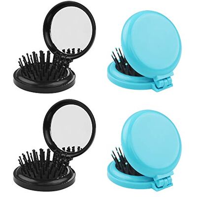 Dadabig 4PCS Brosses à Cheveux de Miroir de Voyage Pliables, Brosse à Cheveux de Poche Pliante Ronde, Brosse à Cheveux Pliable avec Miroir pour Voyage Voiture Sac de Gym Porte-monnaie - Publicité Dadabig 4PCS Brosses à Cheveux de Miroir de Voyage Pliables, Brosse à Cheveux de Poche Pliante Ronde, Brosse à Cheveux Pliable avec Miroir pour Voyage Voiture Sac de Gym Porte-monnaie - Publicité