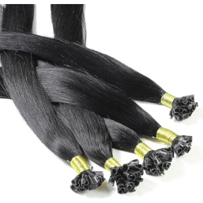 hair2heart 25 x 0.5g extensions cheveux keratine à chaud 60cm, couleur #1 Noir foncé, lisse - Publicité hair2heart 25 x 0.5g extensions cheveux keratine à chaud 60cm, couleur #1 Noir foncé, lisse - Publicité