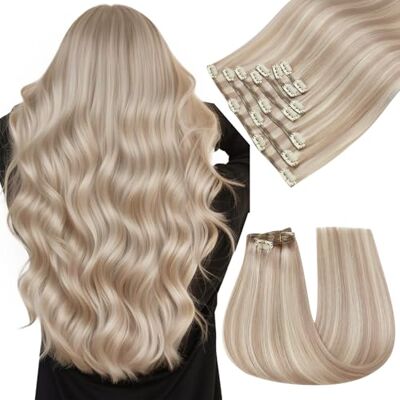 Easyouth Blonde Extension Cheveux Naturel Clip Invisible Cheveux Extension Clip Humain Blond Cendré a Blond Clair Highlight Clip Extension Cheveux Remy Lisse #18P613 40cm 120g 7Pcs - Publicité Easyouth Blonde Extension Cheveux Naturel Clip Invisible Cheveux Extension Clip Humain Blond Cendré a Blond Clair Highlight Clip Extension Cheveux Remy Lisse #18P613 40cm 120g 7Pcs - Publicité