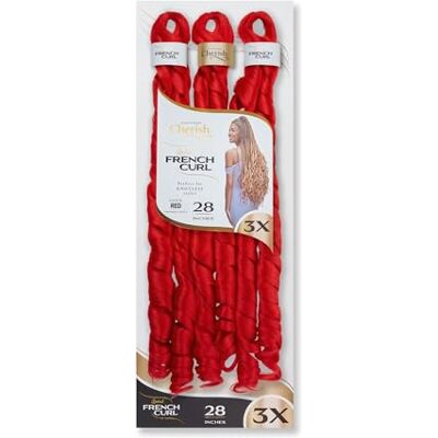 CHERISH Lot de 3 extensions de cheveux synthétiques bouclés bouclés 3 x Spirales francaises Curl 28 (couleur rouge) - Publicité CHERISH Lot de 3 extensions de cheveux synthétiques bouclés bouclés 3 x Spirales francaises Curl 28 (couleur rouge) - Publicité