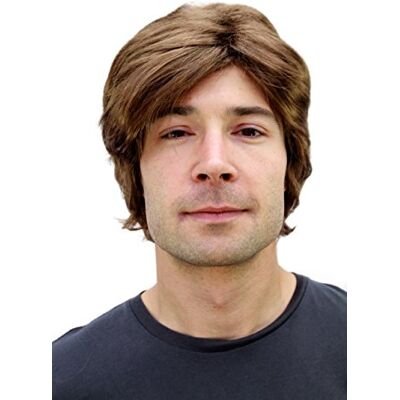 WIG ME UP Perruque pour homme, brune, courte, avec raie de côté. PW0174-P6 - Publicité WIG ME UP Perruque pour homme, brune, courte, avec raie de côté. PW0174-P6 - Publicité