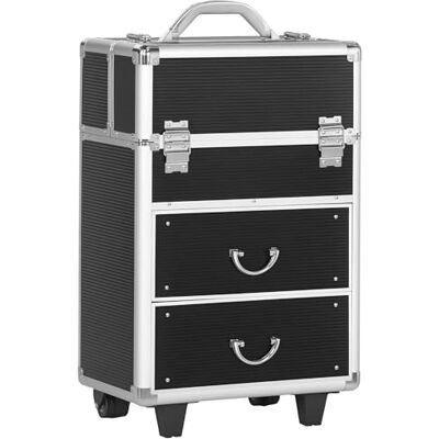HOMCOM Valise Trolley Maquillage Mallette cosmétique Vanity poignée télescopique réglable 36L x 23l x 58H cm alu ABS Noir - Publicité HOMCOM Valise Trolley Maquillage Mallette cosmétique Vanity poignée télescopique réglable 36L x 23l x 58H cm alu ABS Noir - Publicité