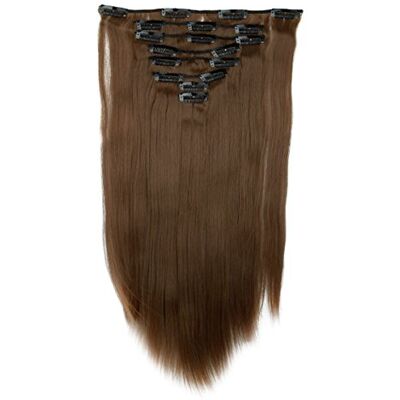 S-noilite Extension a Clip Cheveux Naturel Clip in Hair Extensions Tête Pleine 8 Bandes 18 Clips 58cm Tout Droit Brun clair - Publicité S-noilite Extension a Clip Cheveux Naturel Clip in Hair Extensions Tête Pleine 8 Bandes 18 Clips 58cm Tout Droit Brun clair - Publicité