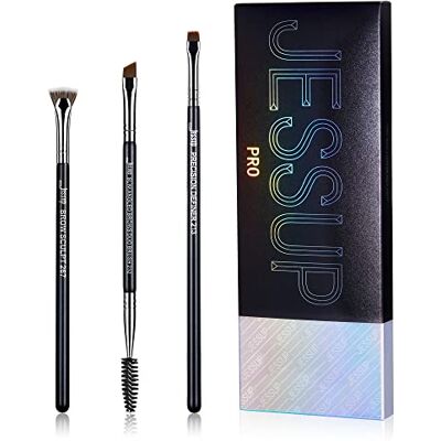 Jessup Set 3 Pinceaux Sourcils Professionnels Biseautés avec Goupillon T326 Avec Noms, Poils Synthétiques, Forme Précise, Définition & Sculpture, Poudre & Crème, Détails Soignés, Adapté aux Maquilleurs - Publicité Jessup Set 3 Pinceaux Sourcils Professionnels Biseautés avec Goupillon T326 Avec Noms, Poils Synthétiques, Forme Précise, Définition & Sculpture, Poudre & Crème, Détails Soignés, Adapté aux Maquilleurs - Publicité