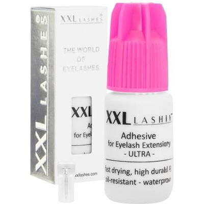XXL Lashes Adhésif pour extensions de cils "Ultra", colle pour cils résistant à l'huile, haute durabilité, séchage rapide, imperméable, végétalien, 5 ml - Publicité XXL Lashes Adhésif pour extensions de cils "Ultra", colle pour cils résistant à l'huile, haute durabilité, séchage rapide, imperméable, végétalien, 5 ml - Publicité