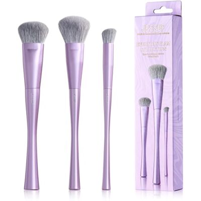 Jessup Set Pinceaux Maquillage Visage 3pcs, Pinceaux Denses Ultra-Doux pour Fond de Teint Contour Poudre et Blush, Fibres Synthétiques Premium, Violet Luxe T513 - Publicité Jessup Set Pinceaux Maquillage Visage 3pcs, Pinceaux Denses Ultra-Doux pour Fond de Teint Contour Poudre et Blush, Fibres Synthétiques Premium, Violet Luxe T513 - Publicité