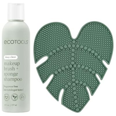 ECOTOOLS Lot de 2 tampons de nettoyage pour pinceaux de maquillage + shampooing de nettoyage en profondeur, tapis de nettoyage pour pinceaux et brosses de maquillage pour outils de nettoyage en - Publicité ECOTOOLS Lot de 2 tampons de nettoyage pour pinceaux de maquillage + shampooing de nettoyage en profondeur, tapis de nettoyage pour pinceaux et brosses de maquillage pour outils de nettoyage en - Publicité