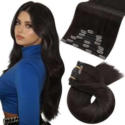 Moresoo Rajout Cheveux Clip Naturel Brun Foncé 45 cm 120g 7 Pièces #2 - Publicité Moresoo Rajout Cheveux Clip Naturel Brun Foncé 45 cm 120g 7 Pièces #2 - Publicité