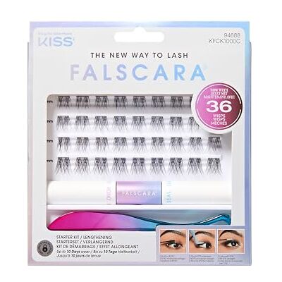 KISS Falscara Kit Extension de Cils Maison Complet – 36 Wisps en bouquets, Bond & Seal et applicateur, faux cils DIY effet naturel volume, pose sous les cils look extension salon - Publicité KISS Falscara Kit Extension de Cils Maison Complet – 36 Wisps en bouquets, Bond & Seal et applicateur, faux cils DIY effet naturel volume, pose sous les cils look extension salon - Publicité