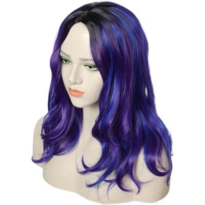 Linfairy Perruque de Cosplay Longue et Bouclée Teintée de Bleu violet Pour Femme (Adult) - Publicité Linfairy Perruque de Cosplay Longue et Bouclée Teintée de Bleu violet Pour Femme (Adult) - Publicité