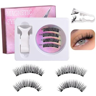 TTPSRY Cils Magnétiques Naturels avec Applicateur Faux Cils Réutilisables sans Colle Extension Cils Volume 3d Maquillage Yeux Longue Durée - Publicité TTPSRY Cils Magnétiques Naturels avec Applicateur Faux Cils Réutilisables sans Colle Extension Cils Volume 3d Maquillage Yeux Longue Durée - Publicité